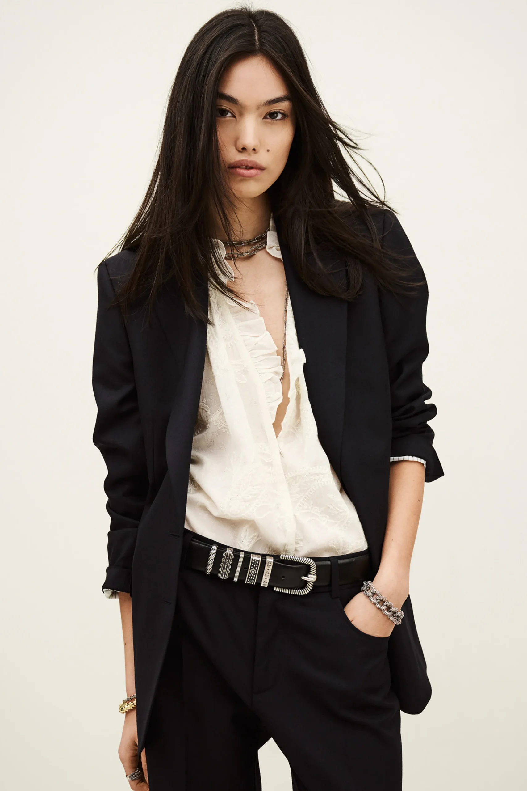Ba&Sh NISHA blazer recta traje AZUL Hot