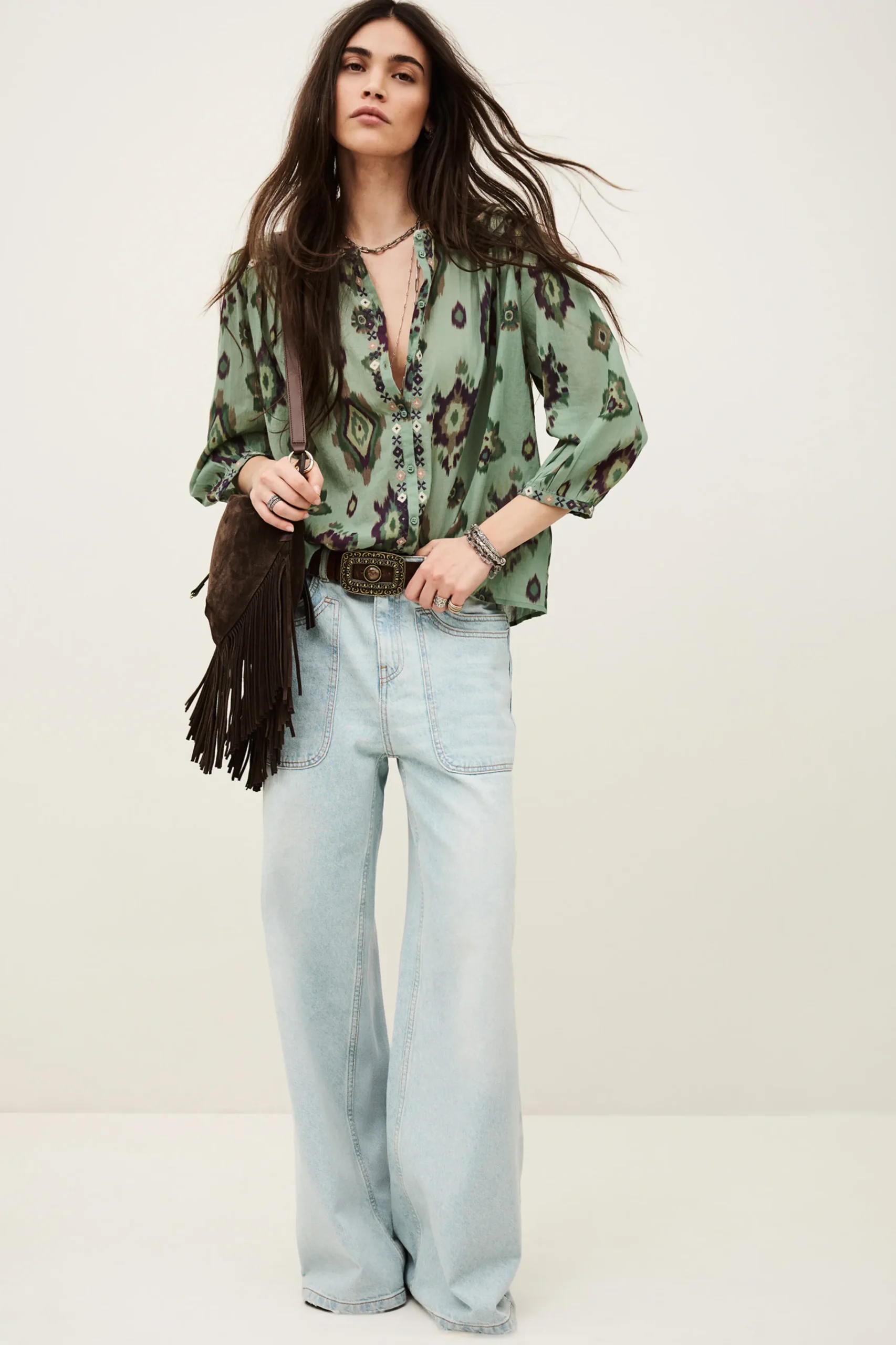Ba&Sh ODELIE camisa estampada VERDE Sale