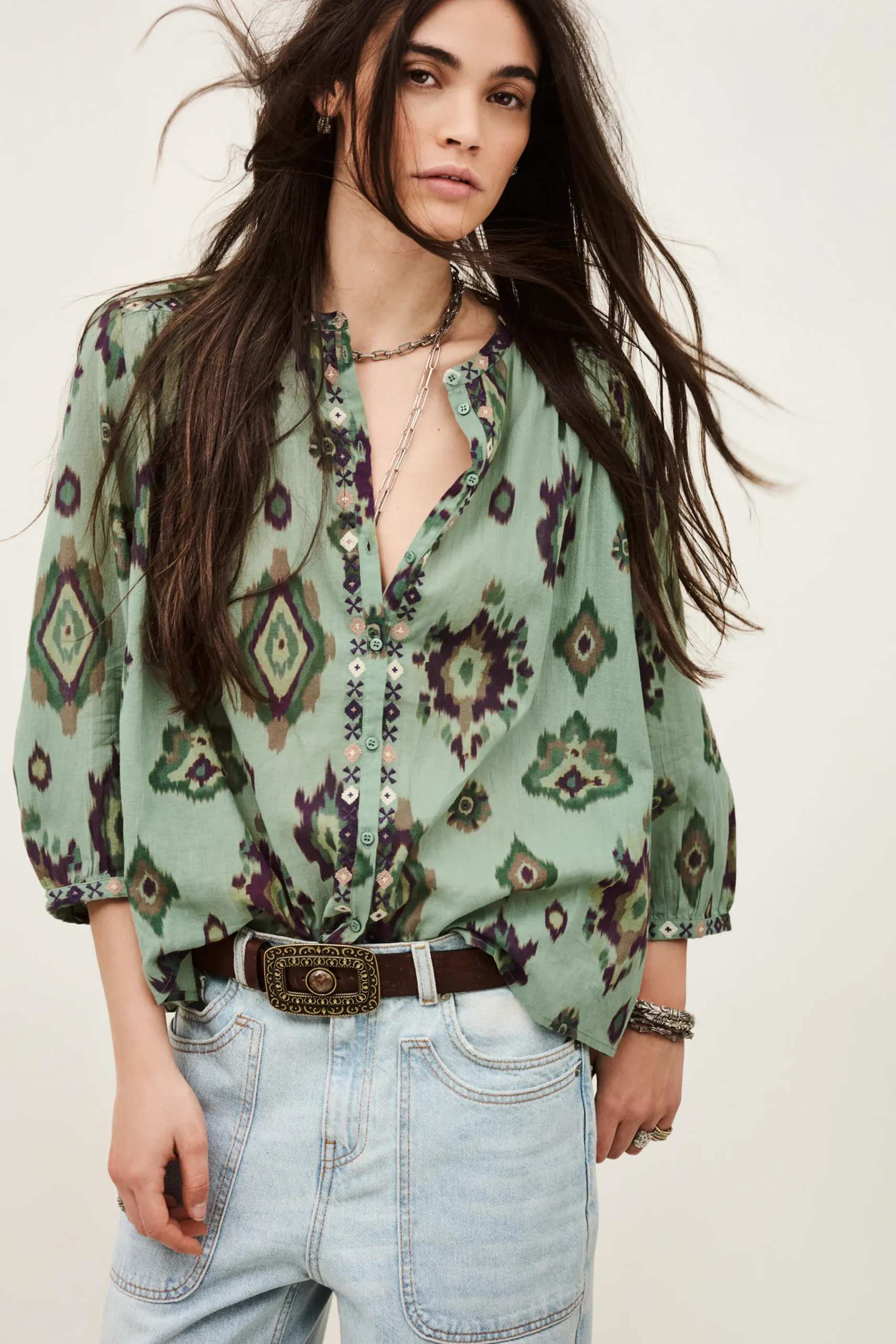 Ba&Sh ODELIE camisa estampada VERDE Sale