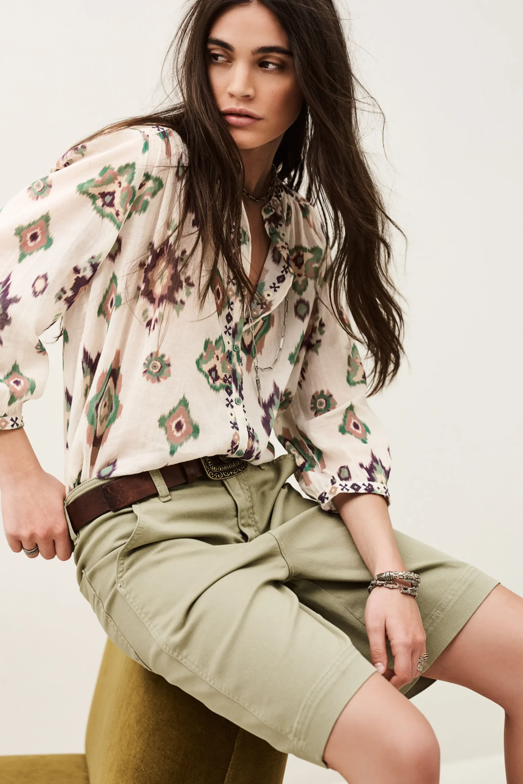 Ba&Sh ODELIE camisa estampada ECRU Online