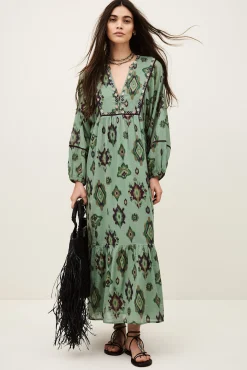 Ba&Sh OELIA vestido midi VERDE Best