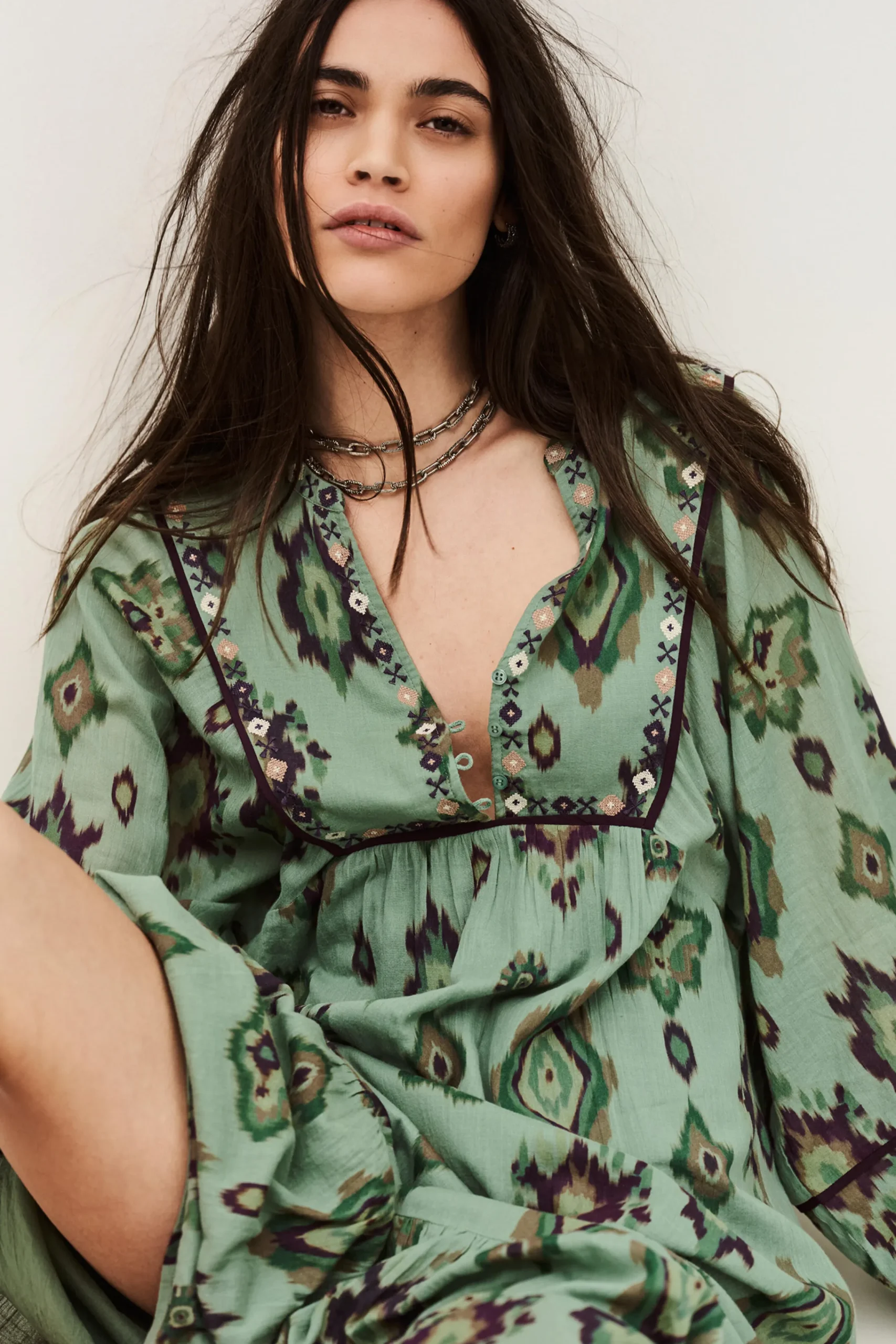 Ba&Sh OELIA vestido midi VERDE Best