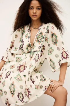 Ba&Sh OLALIE vestido corto ECRU