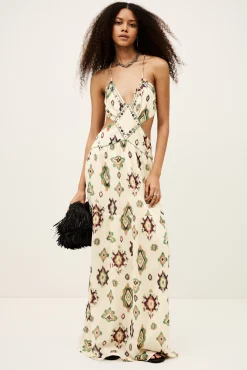 Ba&Sh OMELIA vestido largo ECRU New