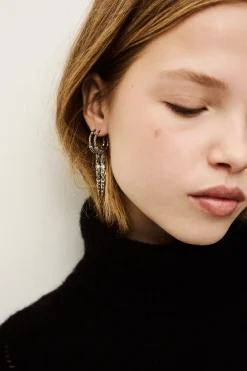 Ba&Sh OUDI pendiente de circonita GRIS Outlet