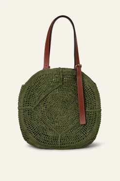 Ba&Sh PALMA cesta de rafia VERDE New