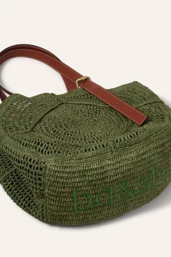 Ba&Sh PALMA cesta de rafia VERDE New