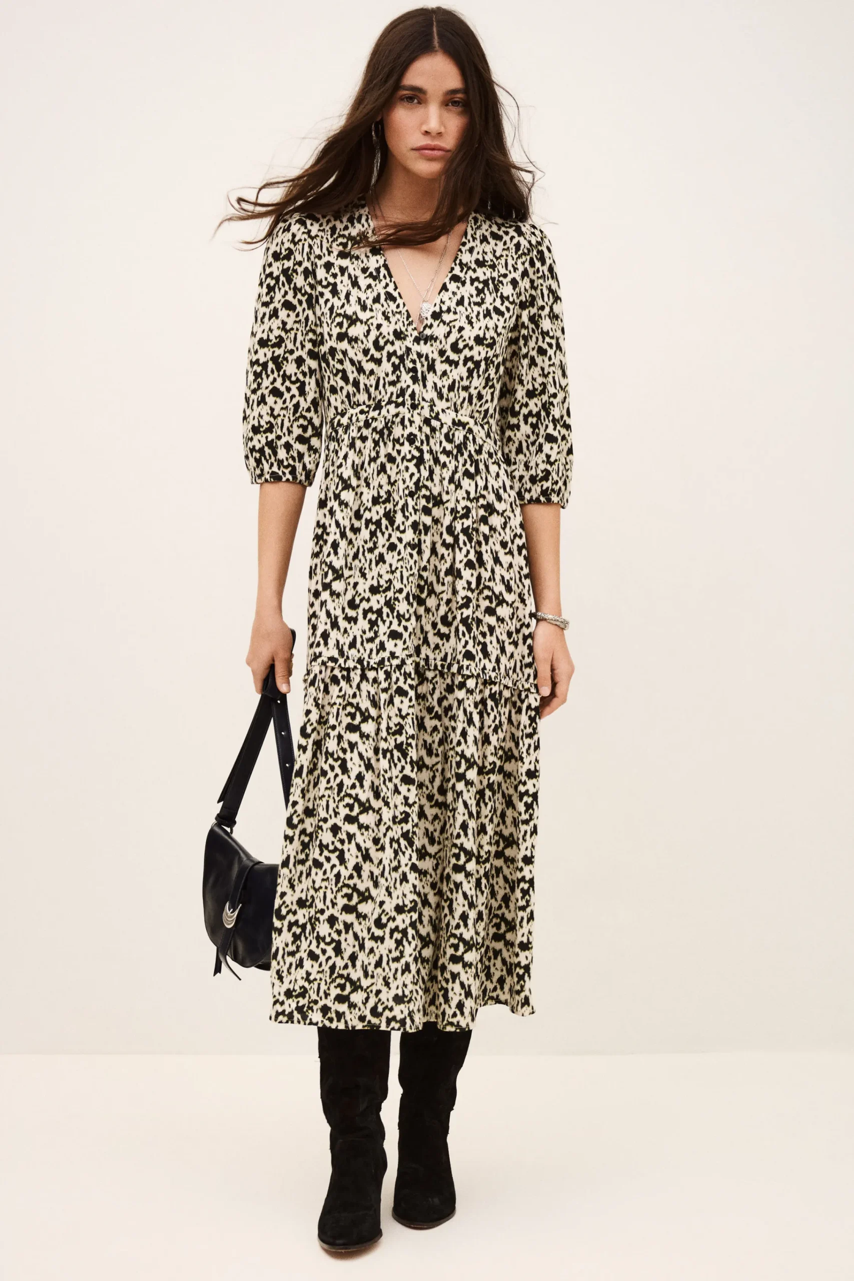 Ba&Sh PALMA vestido largo elegante ECRU New