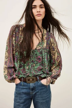Ba&Sh PAMILA blusa ancha VERDE New
