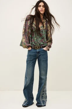 Ba&Sh PAMILA blusa ancha VERDE New