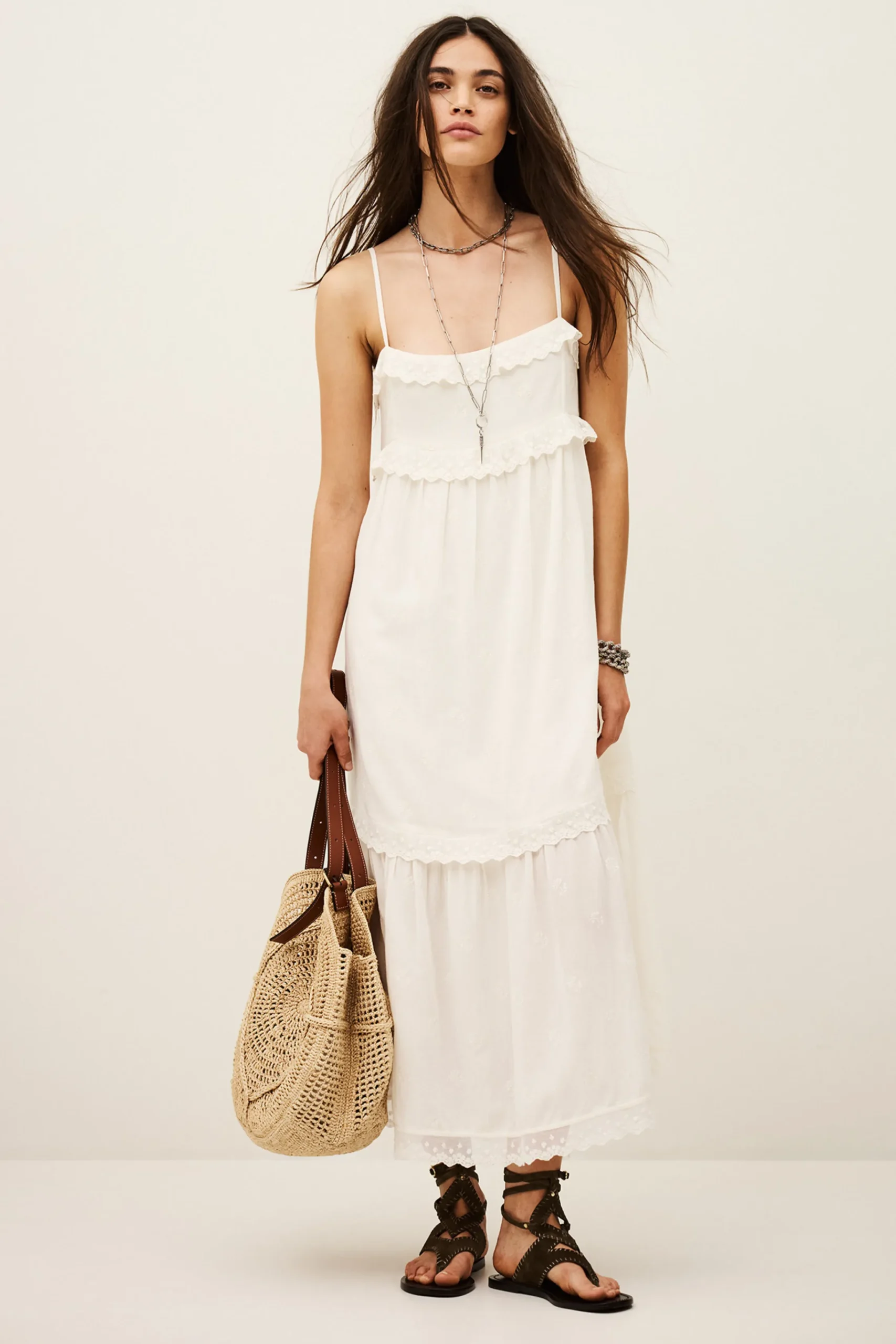 Ba&Sh PENNY vestido midi elegante ECRU Discount