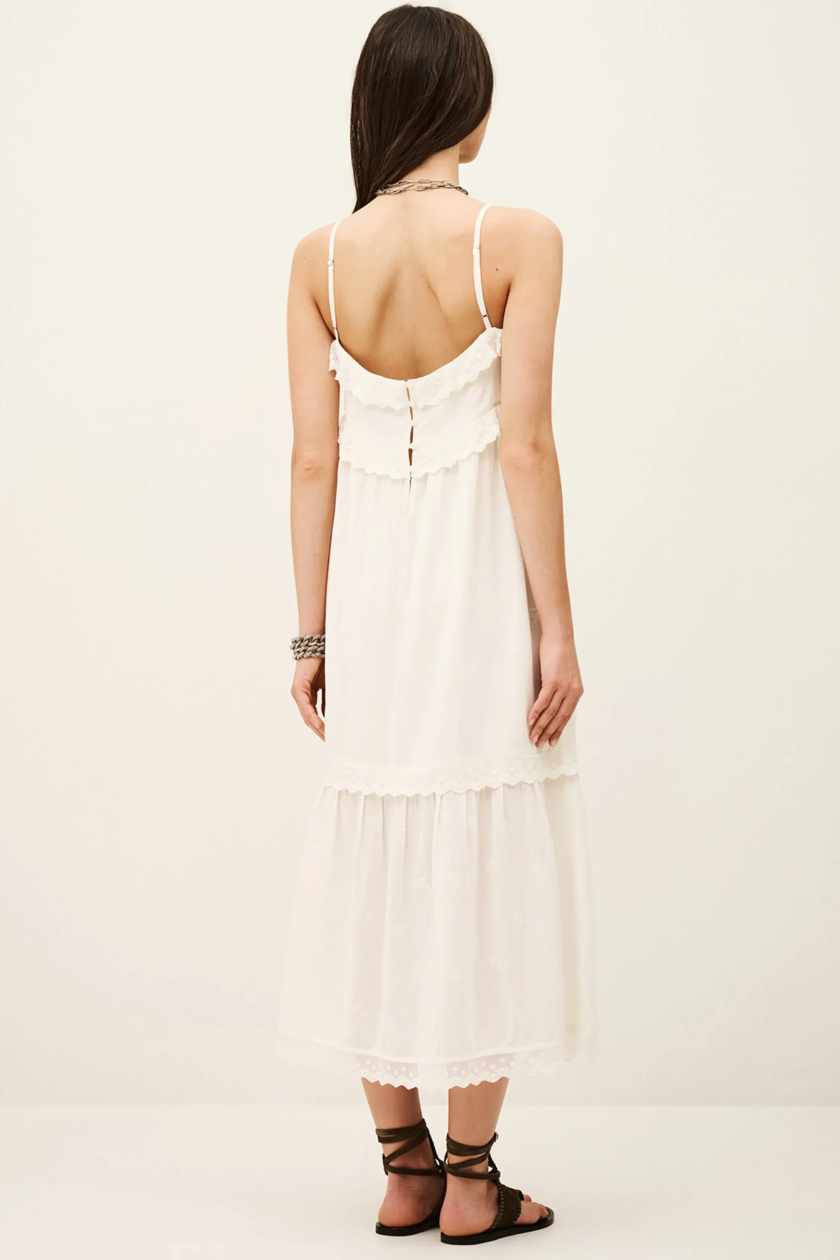 Ba&Sh PENNY vestido midi elegante ECRU Discount