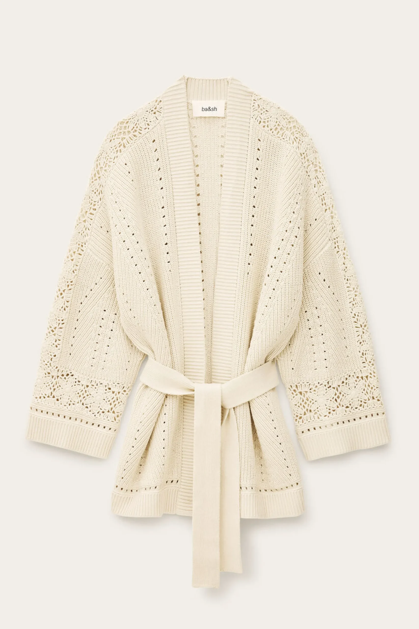 Ba&Sh PERINE chaleco largo de punto € 95 € 6,5 ECRU Best
