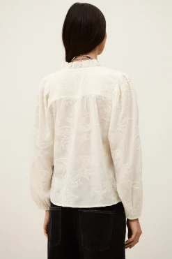 Ba&Sh PETTY blusa jacquard ancha ECRU Discount