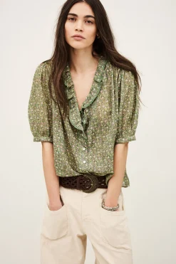 Ba&Sh PHYSALYS camisa estampada VERDE Sale