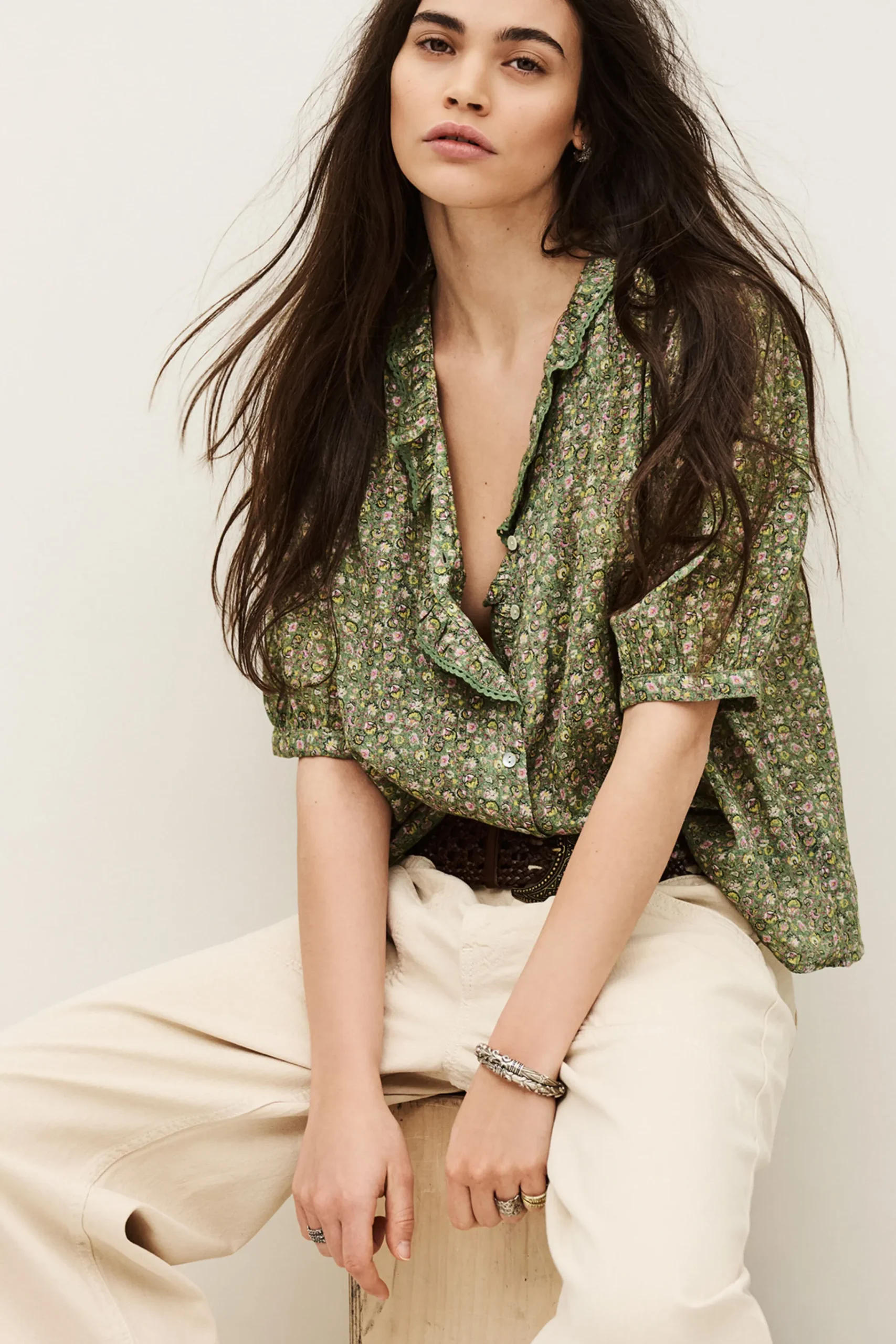 Ba&Sh PHYSALYS camisa estampada VERDE Sale