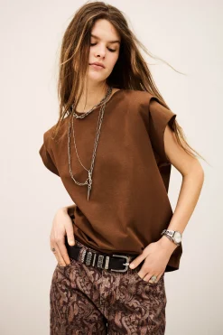 Ba&Sh PIO T-SHIRT MARRON