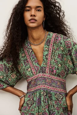 Ba&Sh PIPA vestido midi VERDE Outlet