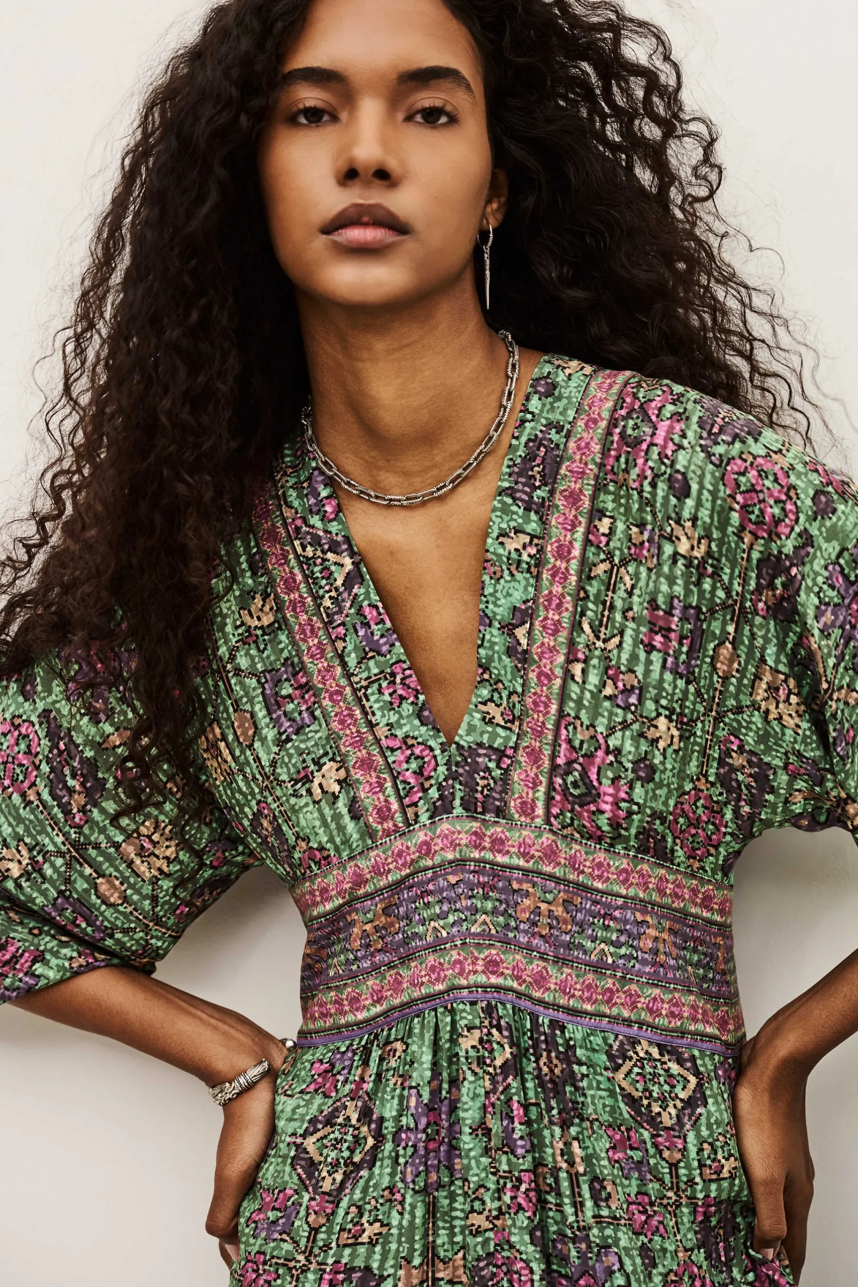 Ba&Sh PIPA vestido midi VERDE Outlet