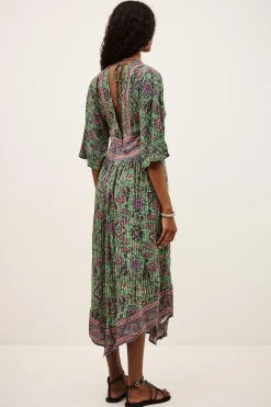 Ba&Sh PIPA vestido midi VERDE Outlet