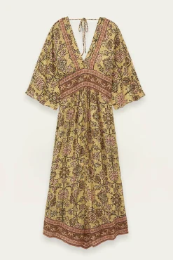Ba&Sh PIPA vestido midi AMARILLO Online