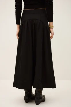 Ba&Sh PONIA falda midi talle NEGRO Sale