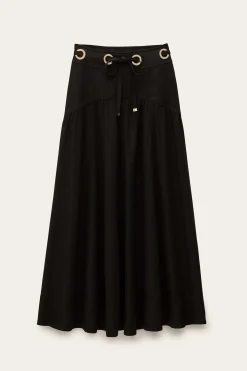 Ba&Sh PONIA falda midi talle NEGRO Sale