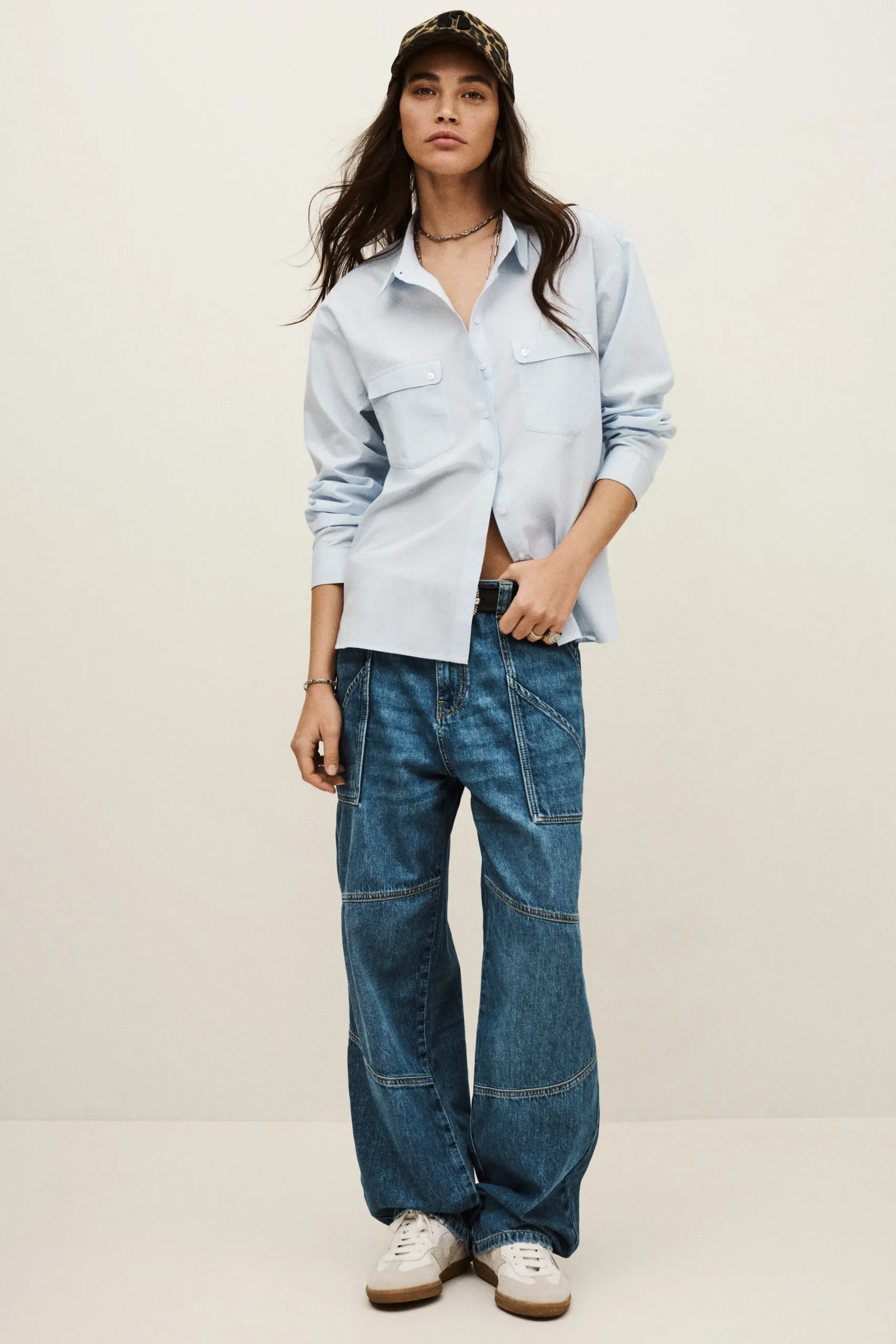Ba&Sh PORZIA camisa ancha de rayas AZUL Outlet