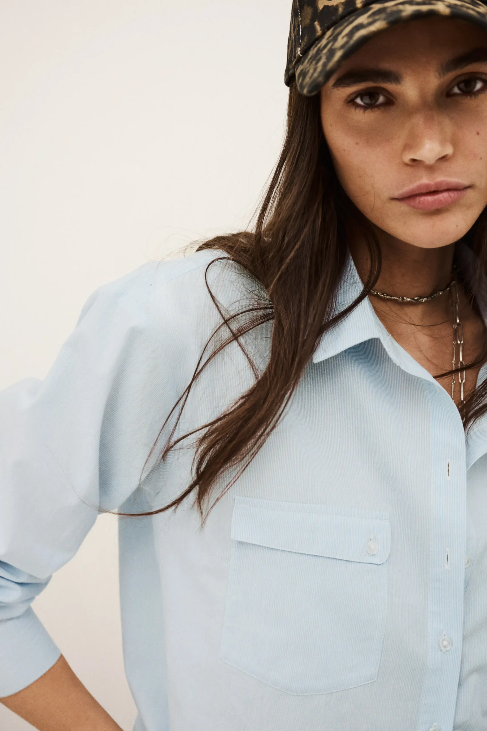 Ba&Sh PORZIA camisa ancha de rayas AZUL Outlet