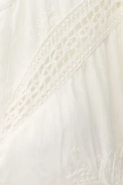 Ba&Sh PRISCO vestido midi de jacquard ECRU