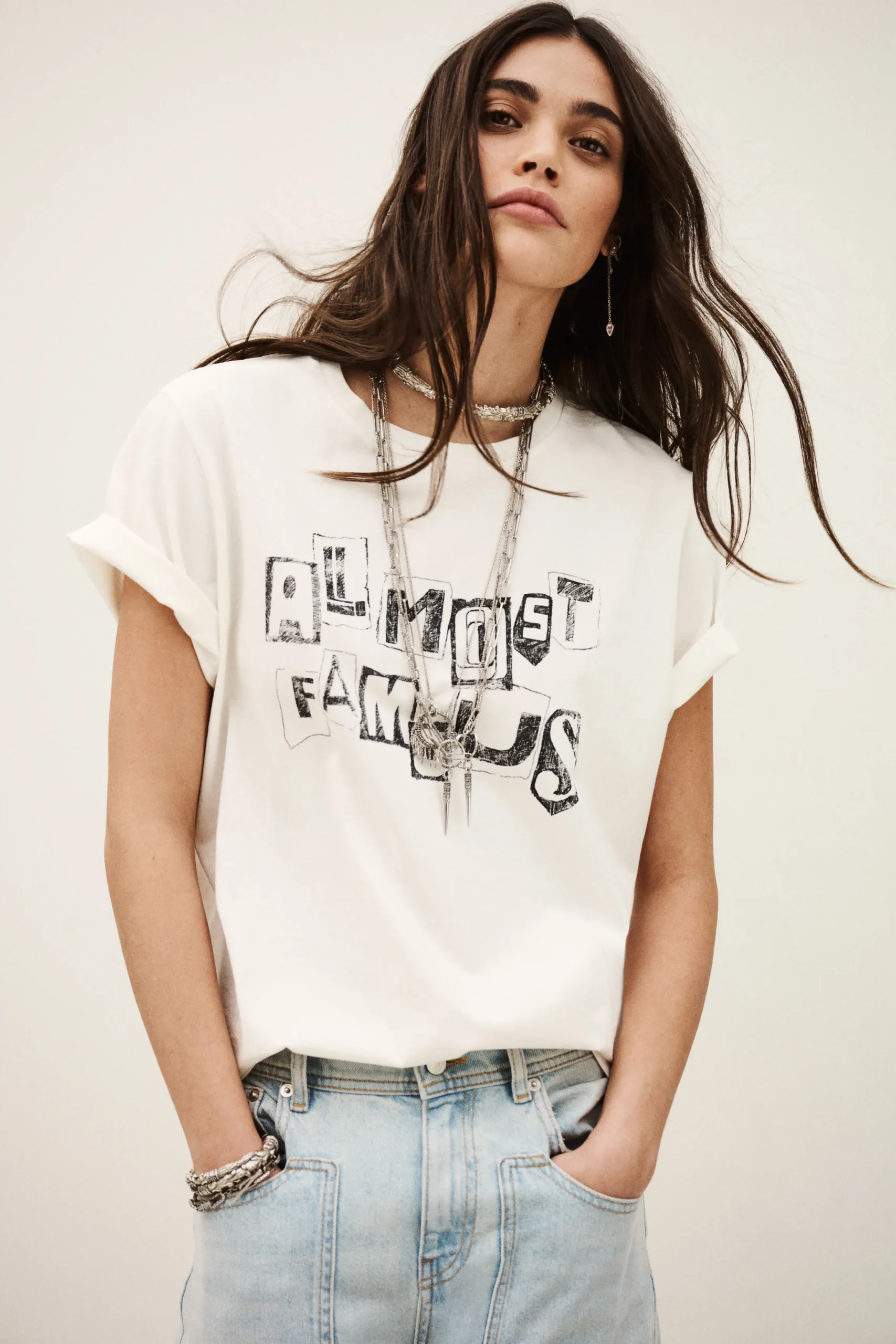 Ba&Sh RALFA camiseta de cuello redondo ECRU Outlet