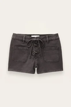 Ba&Sh RENO pantalón corto vaquero de talle alto € 165 GRIS