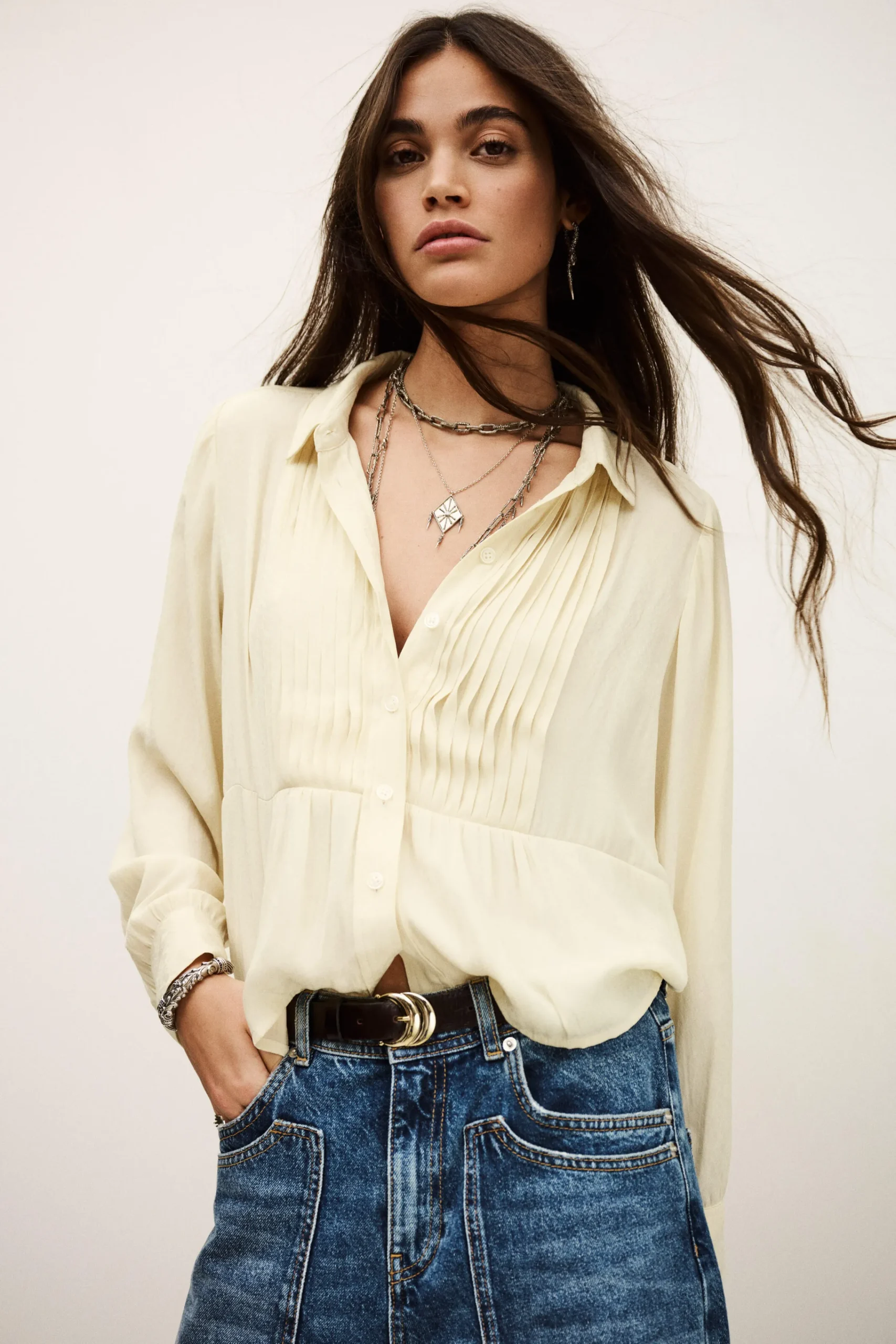 Ba&Sh RIATA camisa estampada BLANCO Clearance
