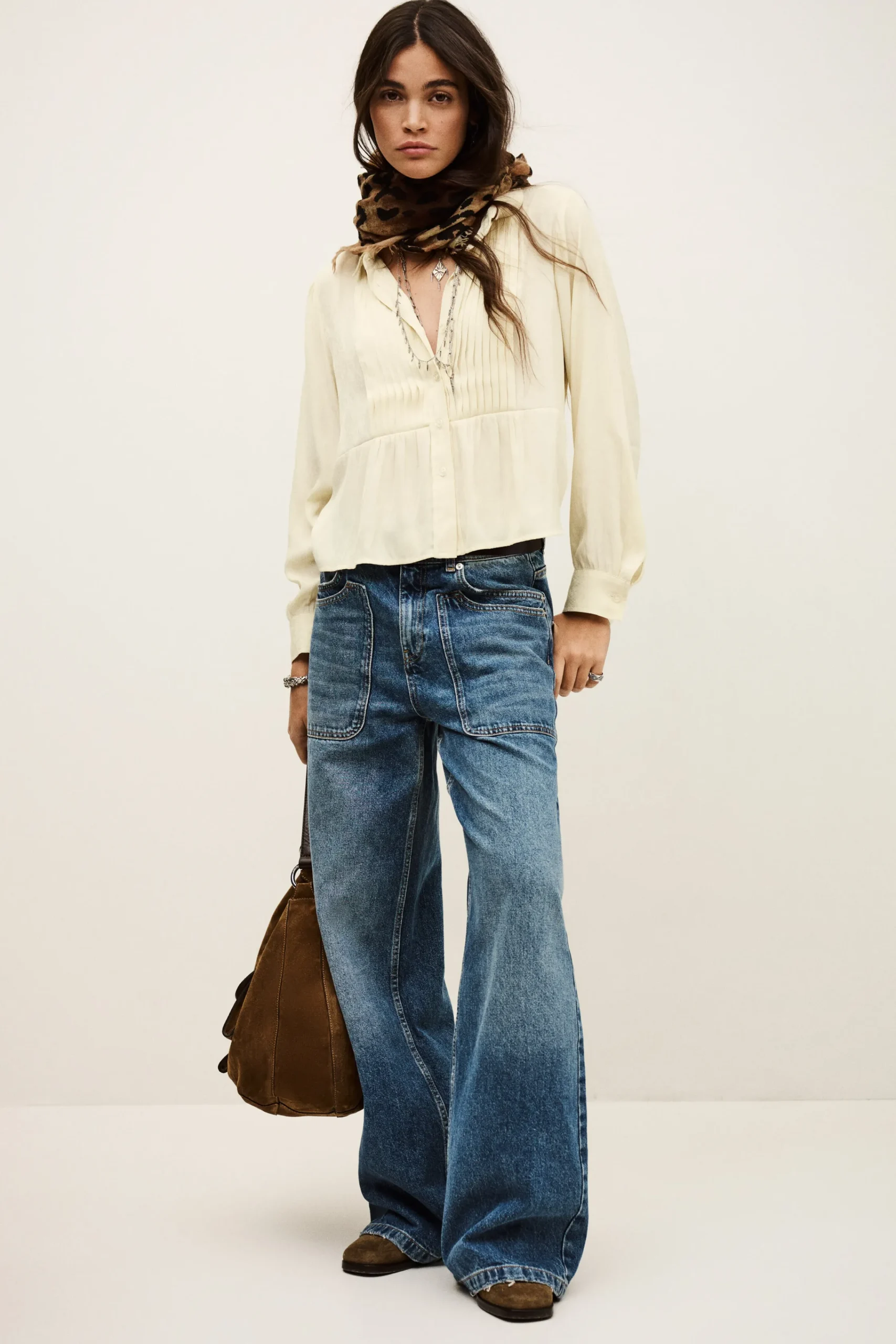 Ba&Sh RIATA camisa estampada BLANCO Clearance