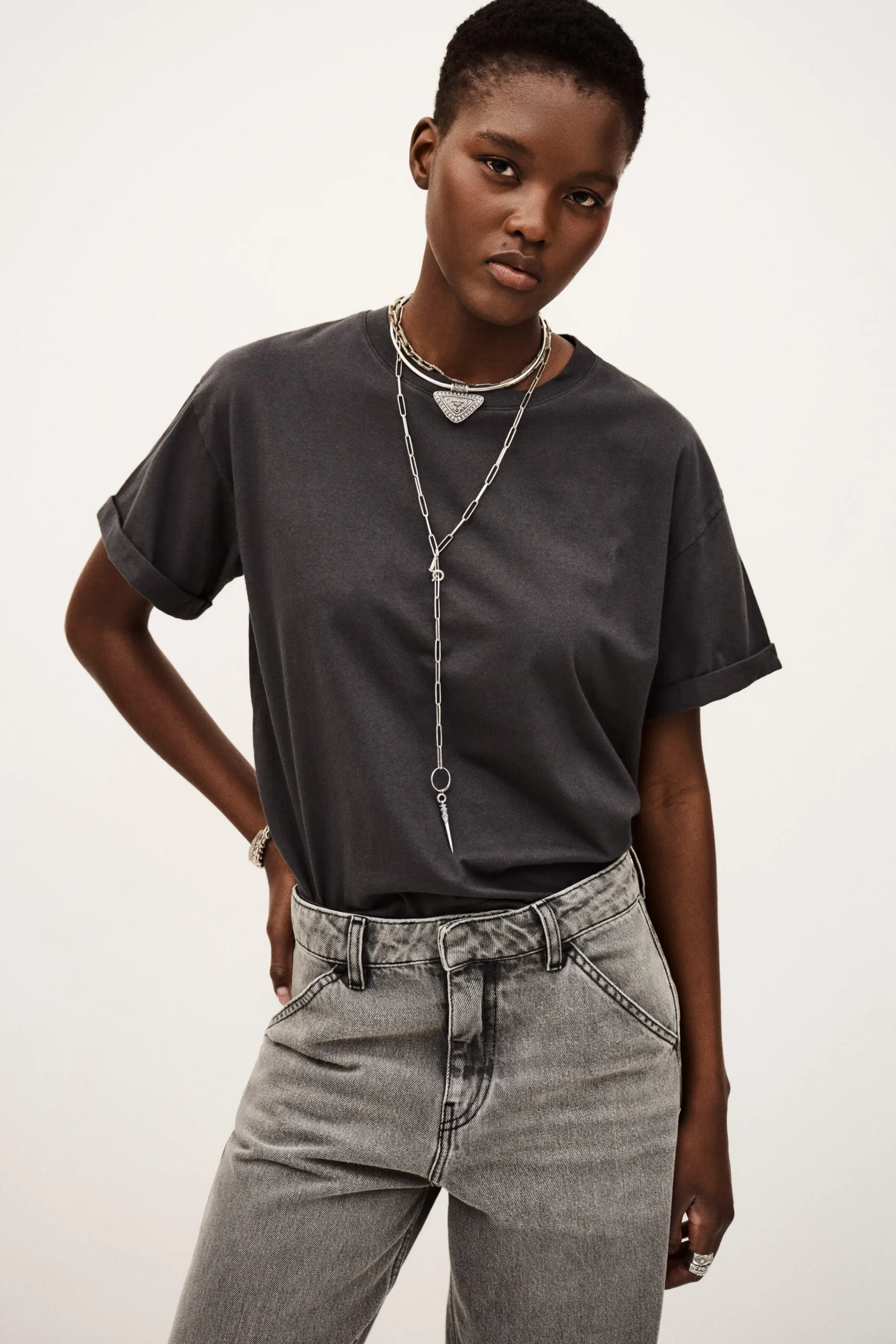 Ba&Sh ROSIE top de manga corta GRIS New