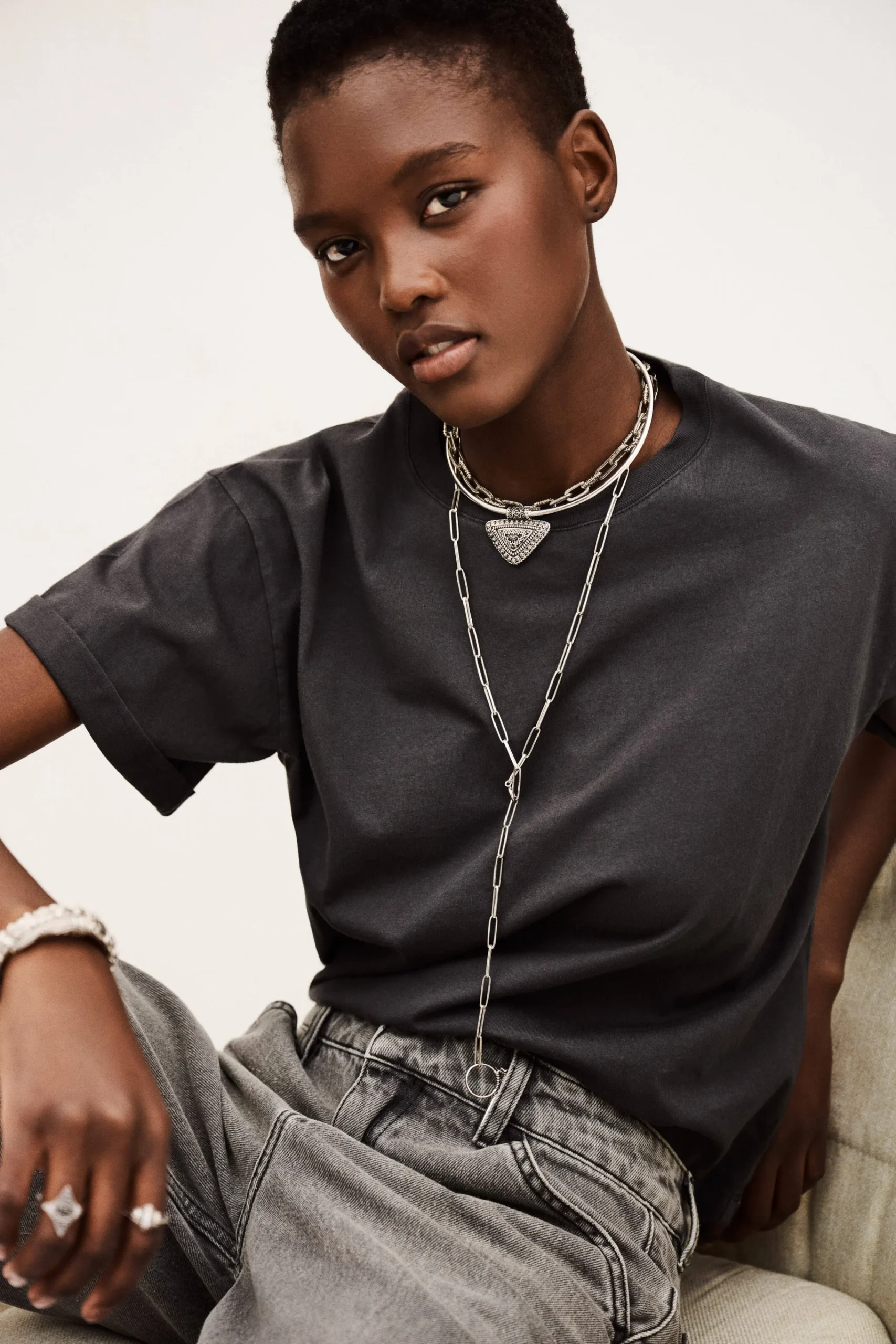 Ba&Sh ROSIE top de manga corta GRIS New