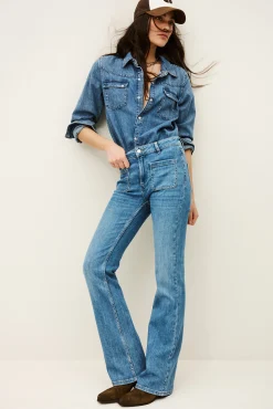 Ba&Sh ROSS mid-rise waist jeans AZUL Best