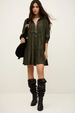 Ba&Sh ROSYNA vestido camisero corto VERDE Clearance