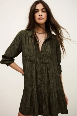 Ba&Sh ROSYNA vestido camisero corto VERDE Clearance