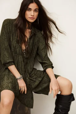 Ba&Sh ROSYNA vestido camisero corto VERDE Clearance