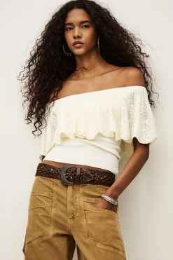 Ba&Sh SALDA top con hombros descubiertos ECRU Sale