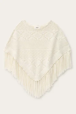 Ba&Sh SANDY poncho de punto de algodón ECRU Hot