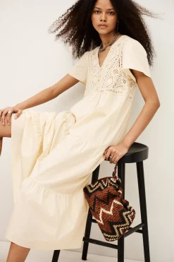 Ba&Sh SANDY vestido midi ECRU Best