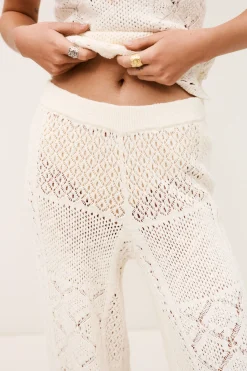 Ba&Sh SANTY pantalón de punto pointelle € 5 ECRU Hot