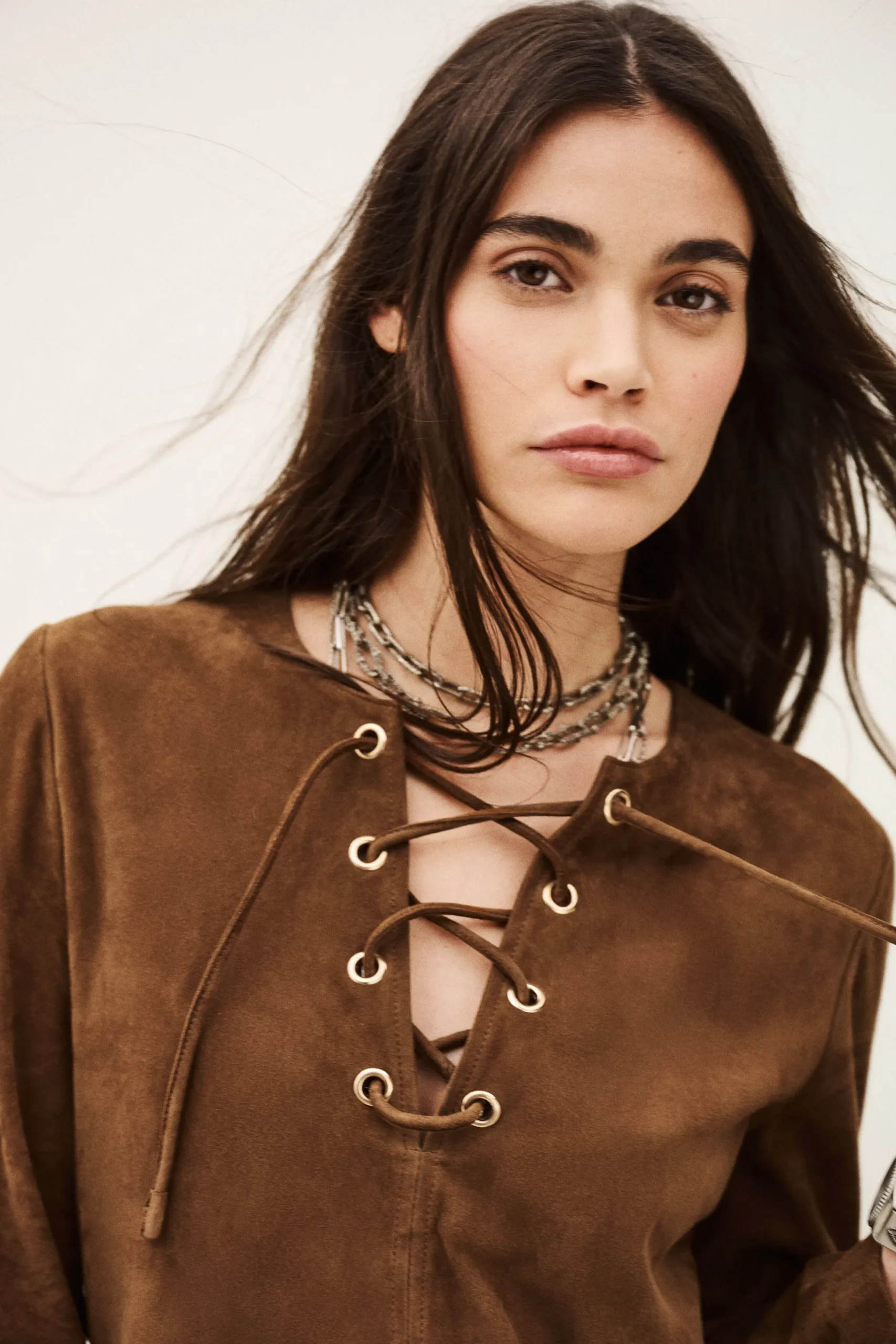 Ba&Sh SEDA vestido corto de ante MARRON Hot