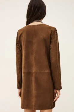 Ba&Sh SEDA vestido corto de ante MARRON Hot