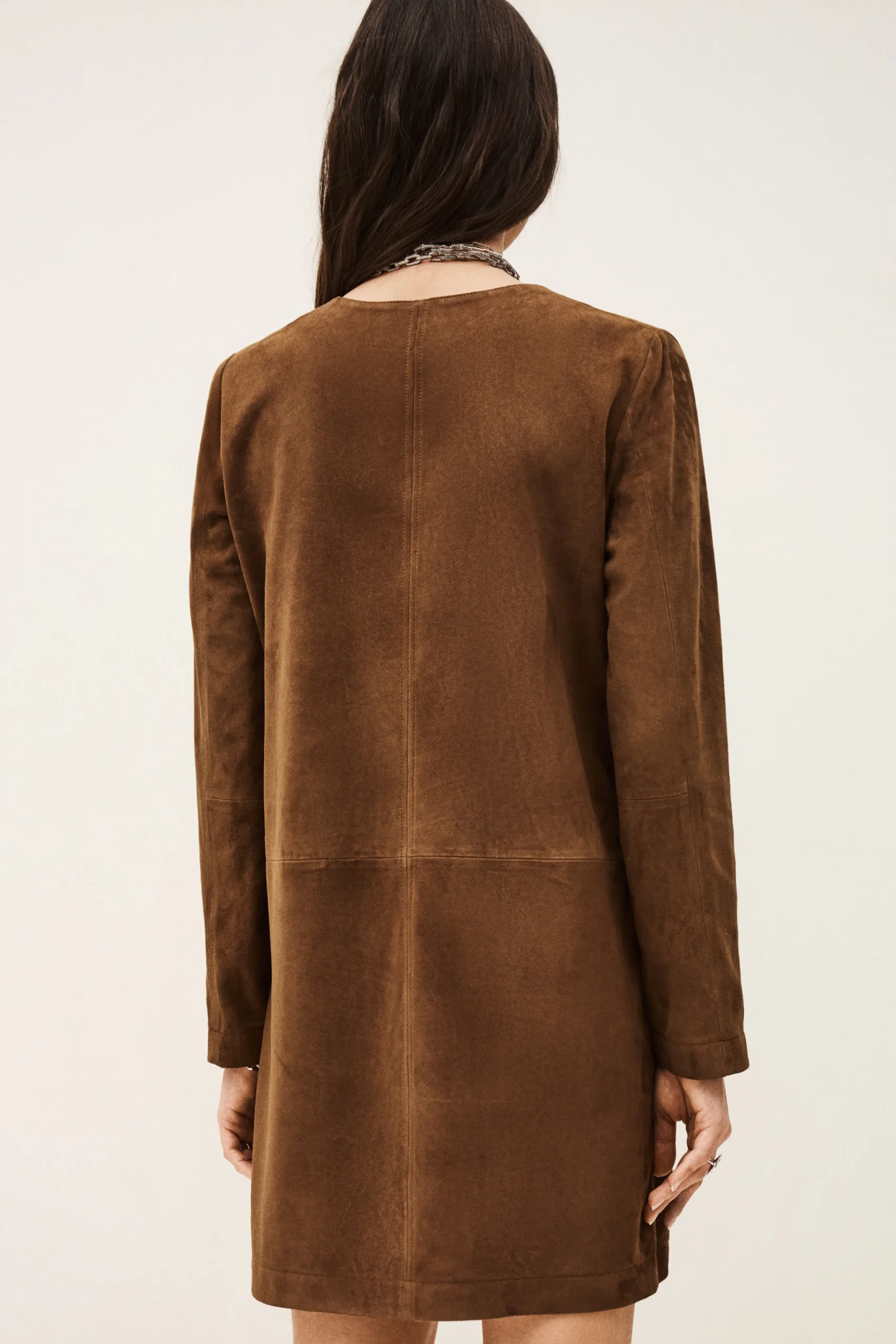 Ba&Sh SEDA vestido corto de ante MARRON Hot