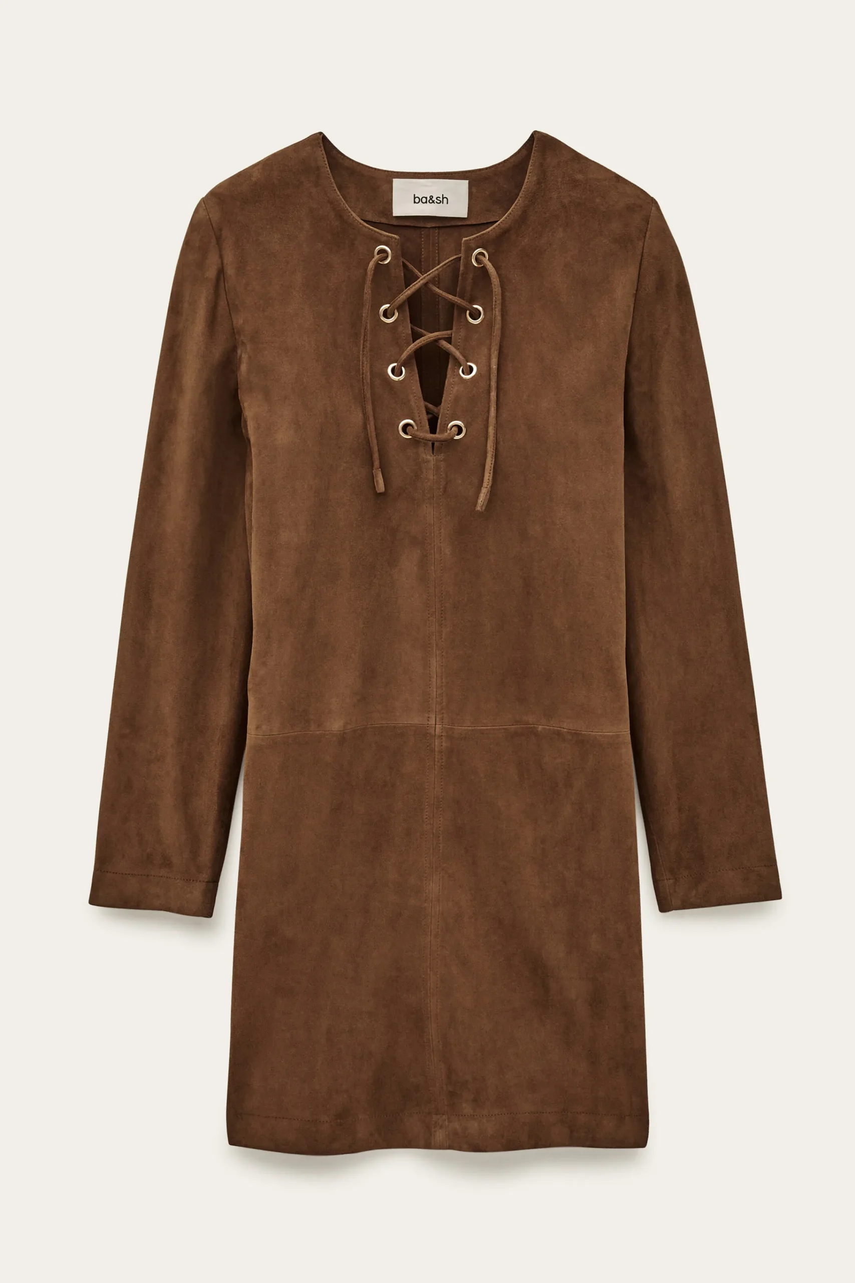 Ba&Sh SEDA vestido corto de ante MARRON Hot