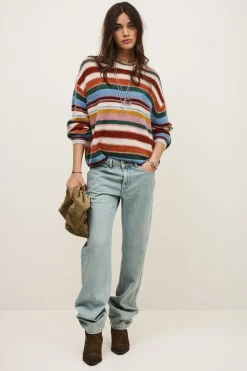 Ba&Sh SERENA suéter de rayas oversize € 35 NEGRO Clearance