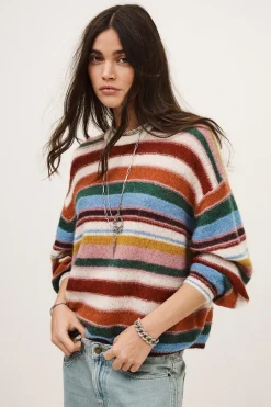 Ba&Sh SERENA suéter de rayas oversize € 35 NEGRO Clearance